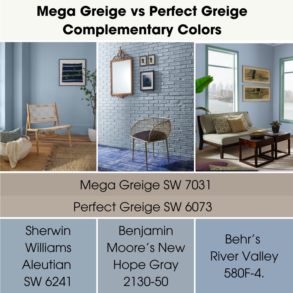 Mega Greige vs Perfect Greige Complementary Colors
