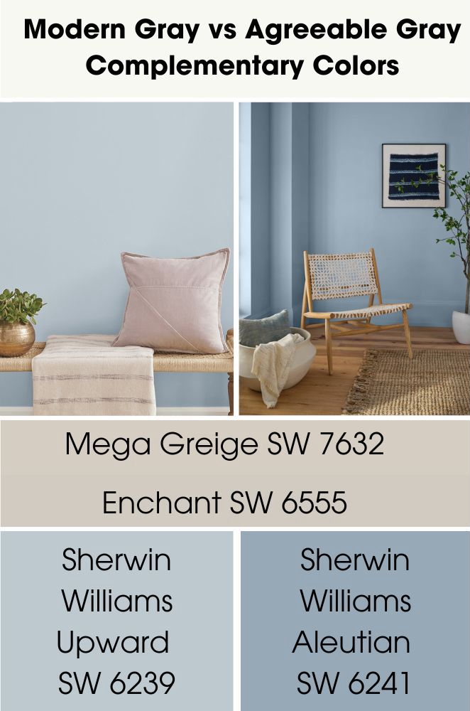 Modern Gray vs Agreeable Gray Complementary Colors