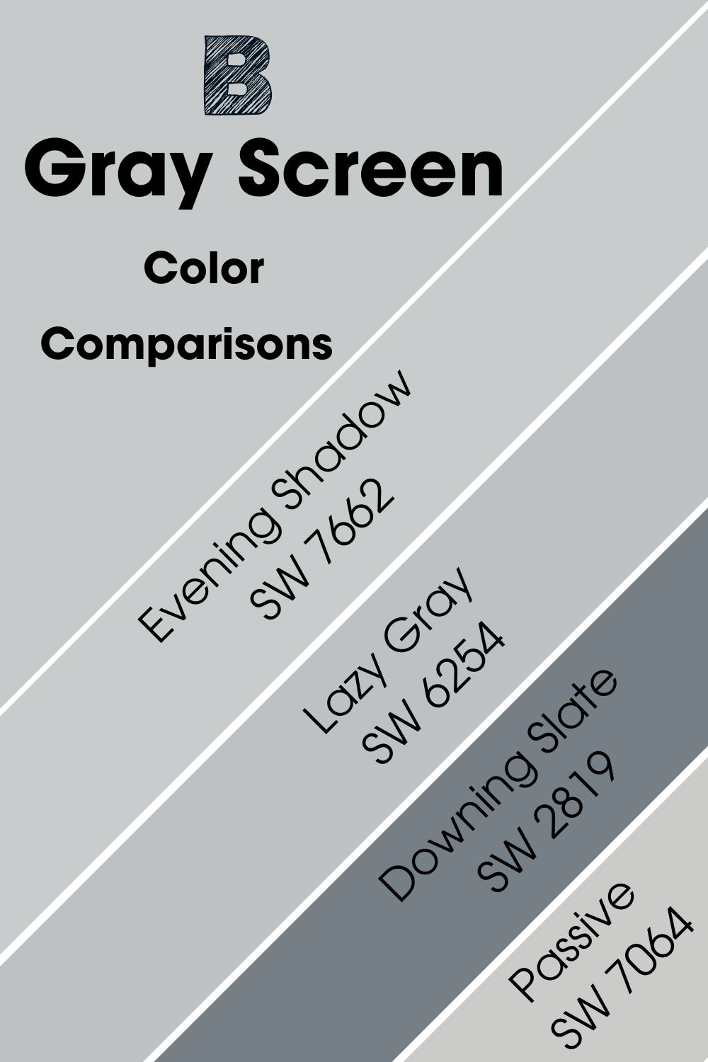 Sherwin-Williams Gray Screen Color Comparisons