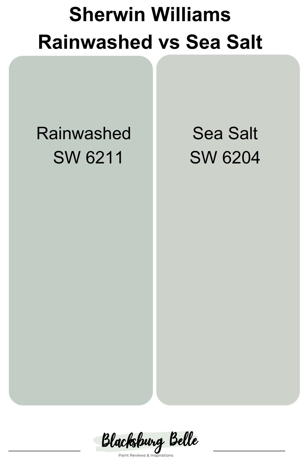 Sherwin Williams Rainwashed vs Sea Salt
