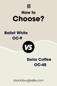 Benjamin Moore Ballet White vs Swiss Coffee