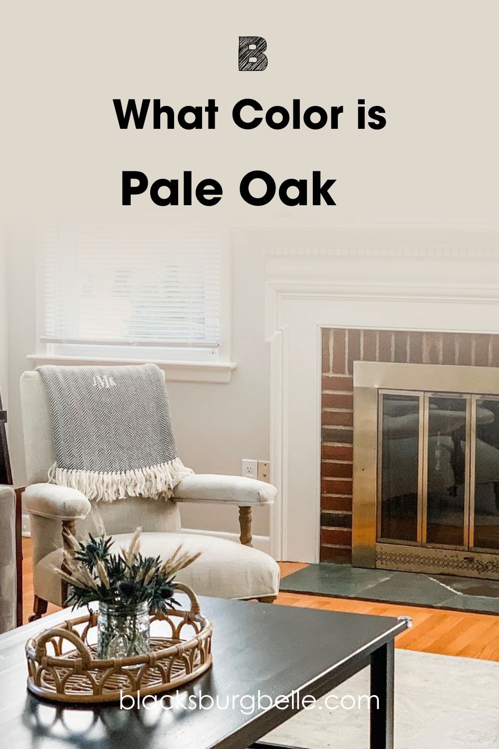 See Benjamin Moore Pale Oak used in a sitting room