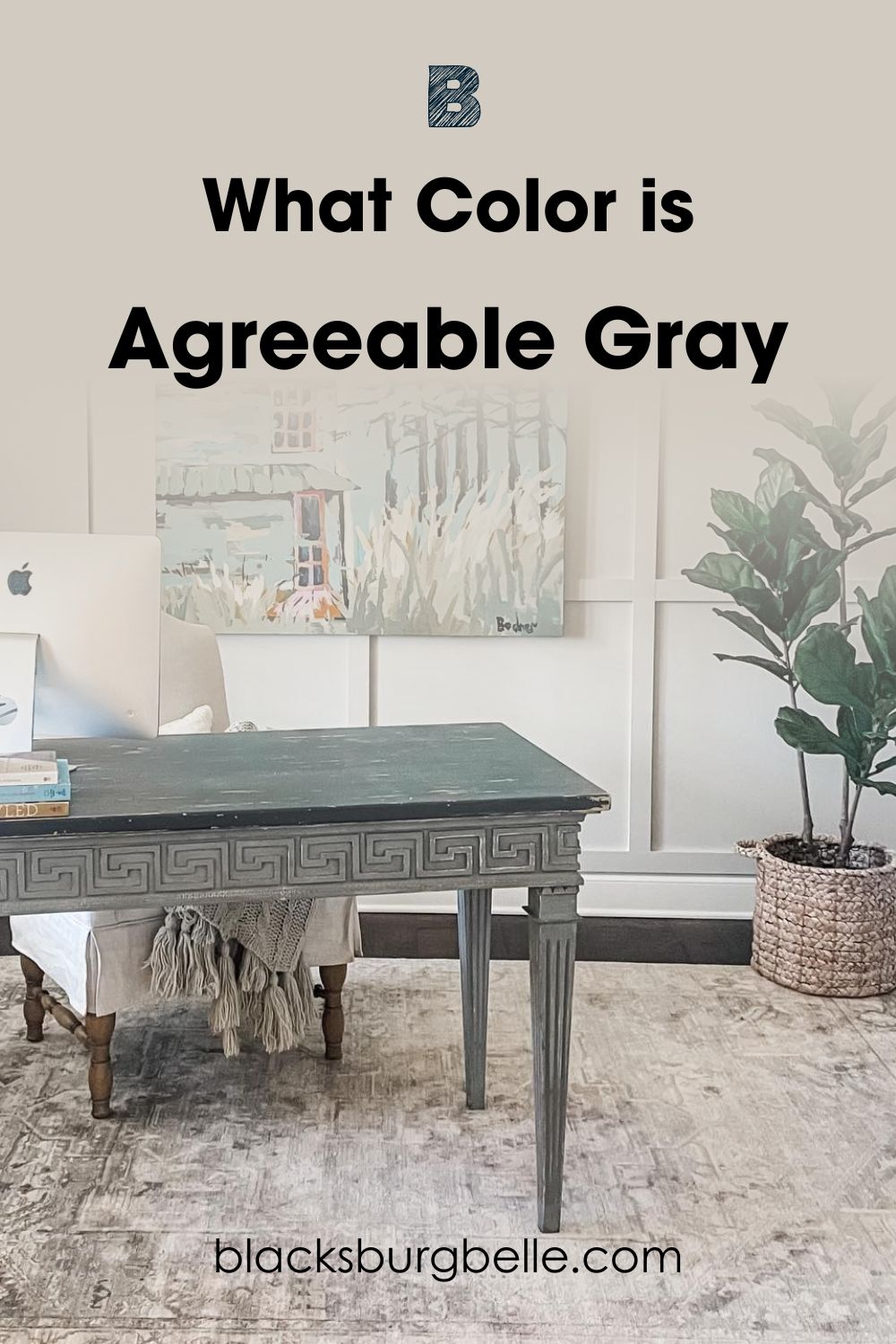 See Sherwin Williams Agreeable Gray in an Office