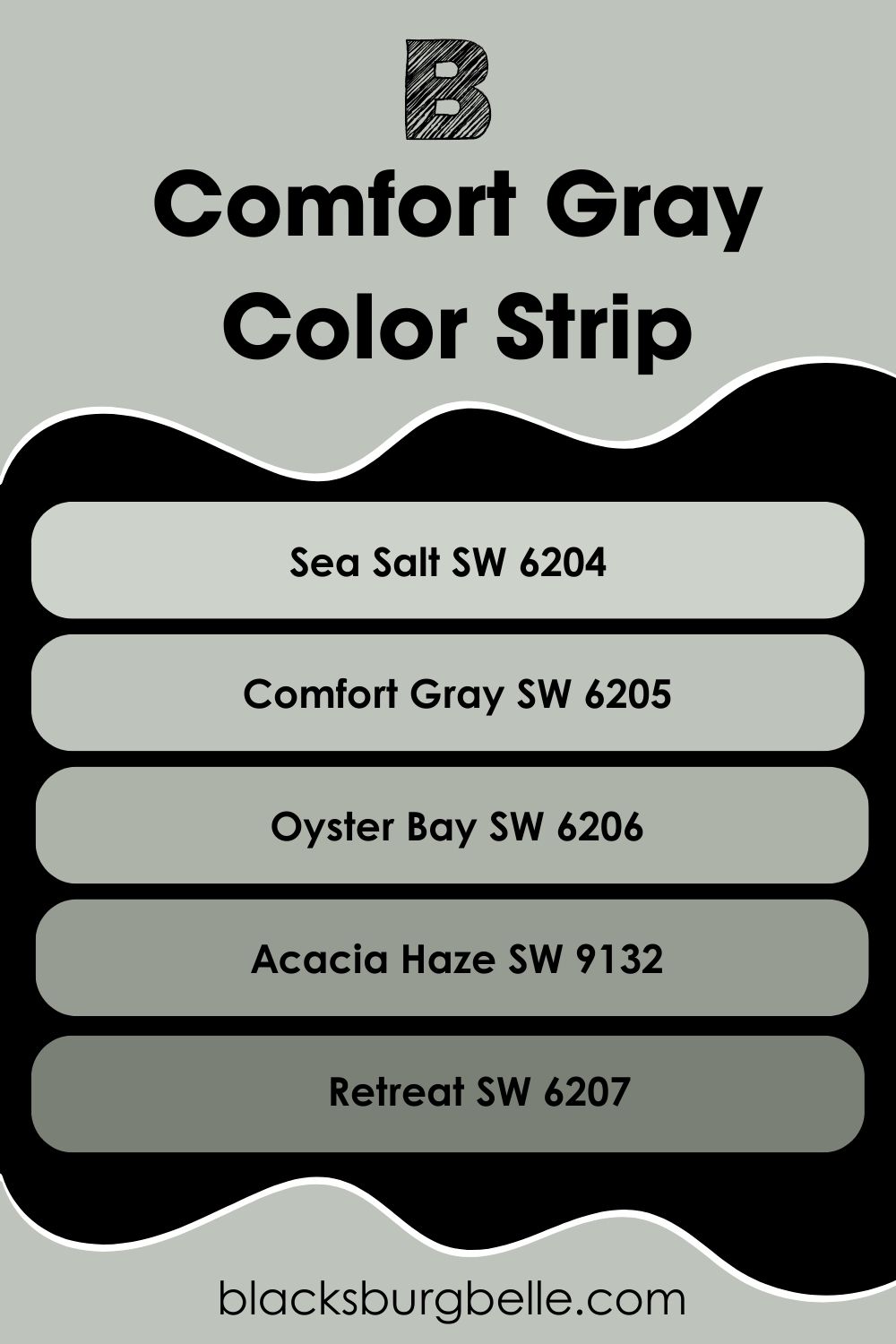 Sherwin-Williams Comfort Gray Color Strip