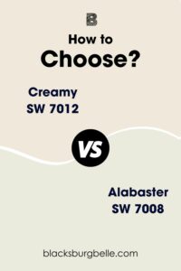 Sherwin Williams Creamy vs Alabaster