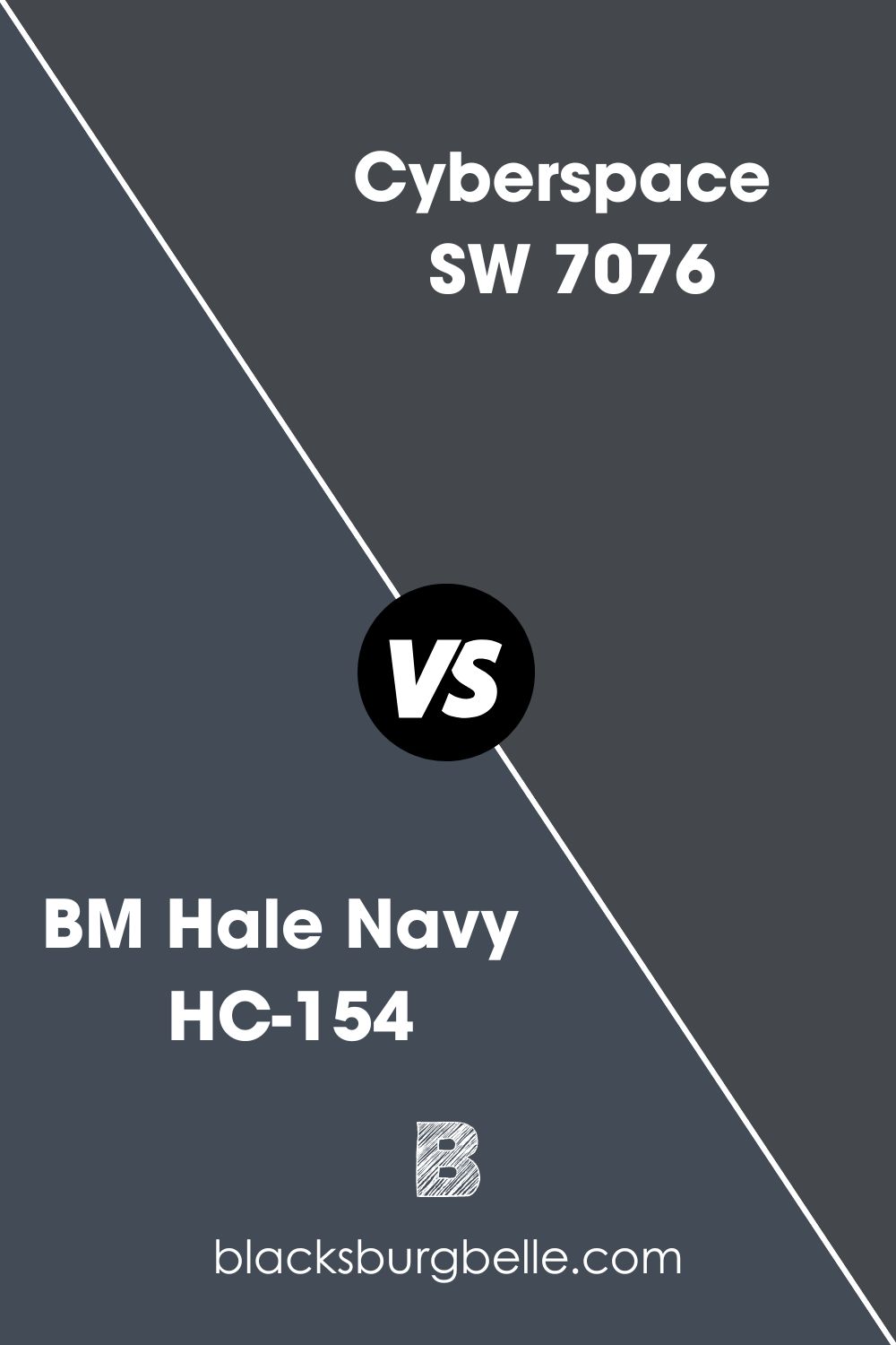 Sherwin Williams Cyberspace vs Hale Navy