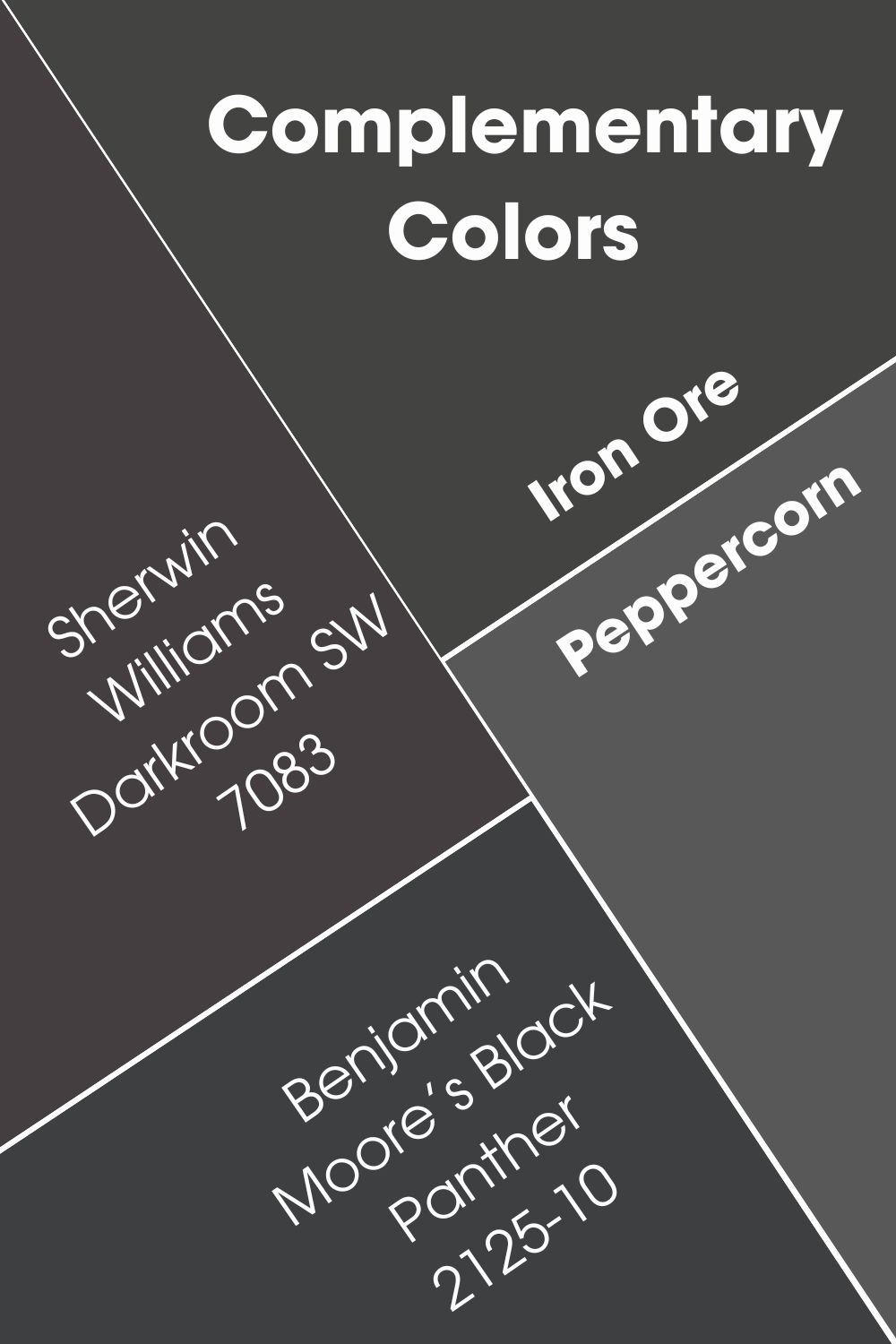 Sherwin Williams Iron Ore vs Peppercorn Complementary Colors
