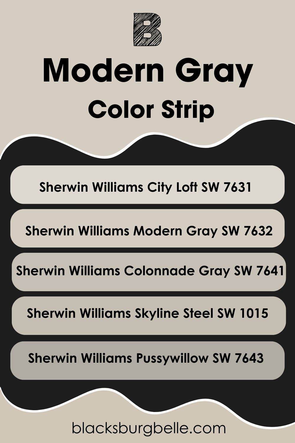 Sherwin Williams Modern Gray Color Strip