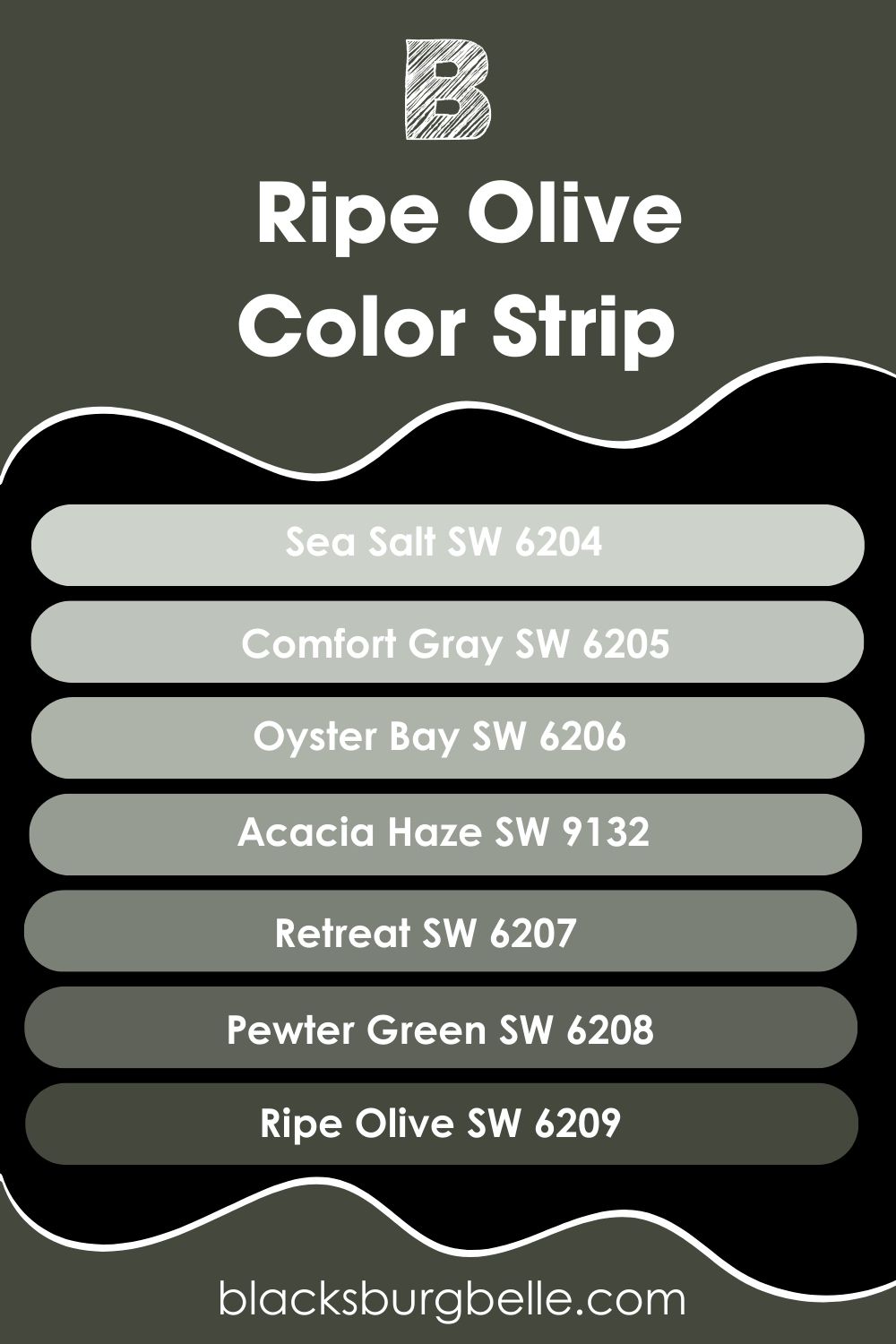 Sherwin Williams Ripe Olive Color Strip